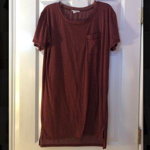 Burgundy T-shirt dress